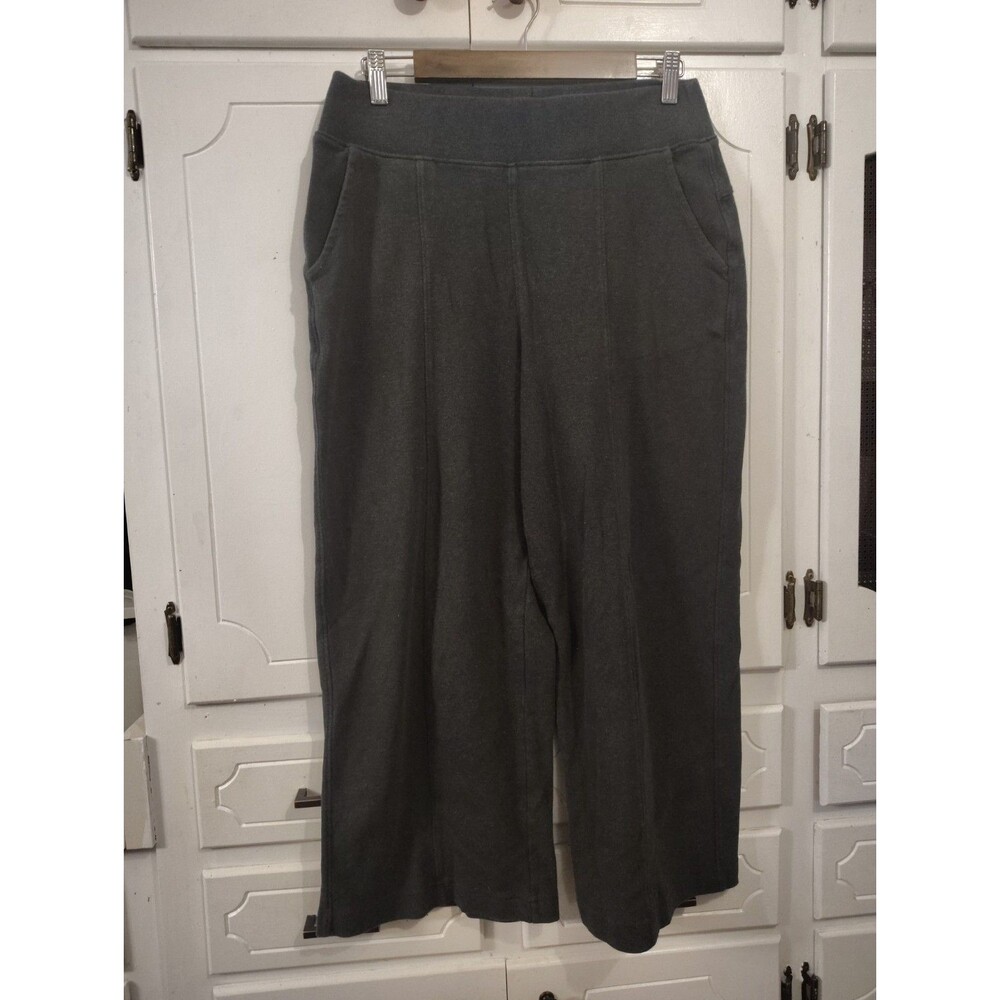 Pact Sweatpants Womens Medium Gray Organic Cotton Wide Leg Crop Pull On Lounge